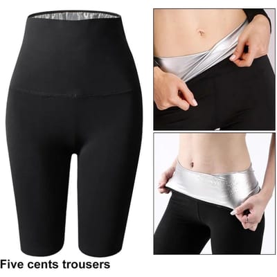 Sauna Zweetbroek Dames Hoge Taille Afslankende Korte Broek Compressie Thermo Workout Fitness Dijen Lichaamsvormer L white