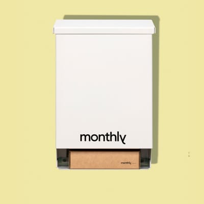 Dispenser voor menstruatieproducten [klein] - 222 x 148 x 90 mm [monthly.care]