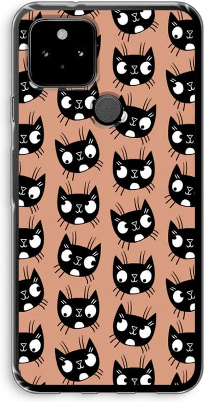 Case Company® - Hoesje geschikt voor Google Pixel 5 hoesje - Kat - Soft Cover Telefoonhoesje - Bescherming aan alle Kanten en Schermrand