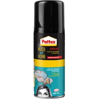 Pattex Made at Home Spuitlijm Permanent 400ml – Sterke Spraylijm voor Groot Oppervlak – Transparant, Snelle Hechting, Voor Hobby & DIY