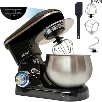 RFWR® Professionele Keukenmachine 1800W met 5L Kom, 6 Snelheden en Pulsfunctie