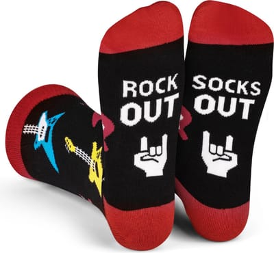 Tutti Footi – Gitaar Sokken – Grappig Cadeau voor Gitarist & Muziekliefhebber – Rock Out Sokken voor Dames & Heren – Maat 38-44