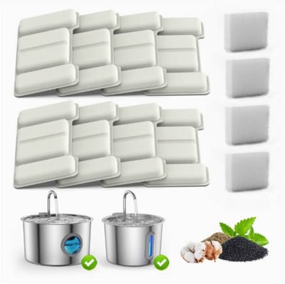 8-pack vervangingsfilters + 4 filterkatoenpads voor de Homtas 2,2L kattendrinkfontein
