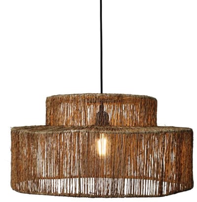 Ronde jute hanglamp Isla -Ø50cm- 4Shine