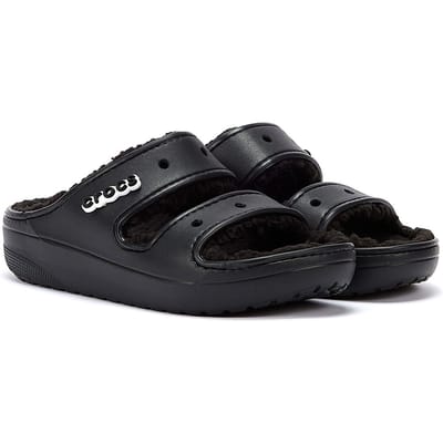 Crocs Classic Cozzzy Sandal - Volwassenen - Slippers - Zwart/Zwart - Maat 36/37