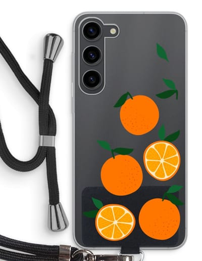 Case Company® - Hoesje met koord geschikt voor Samsung Galaxy S23 Plus hoesje met Koord - Will you be my clementine - Telefoonhoesje met Zwart Koord - Bescherming aan alle Kanten en Over de Schermrand