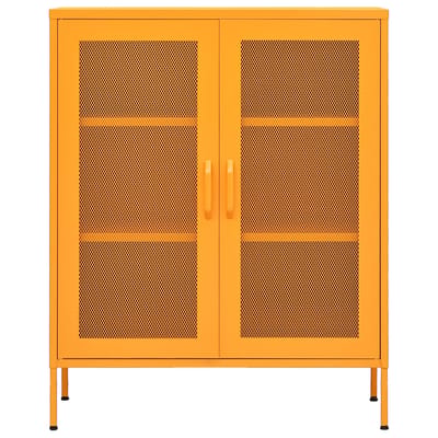 vidaXL - Opbergkast - mosterdgeel - 80x35x101,5 - cm - staal