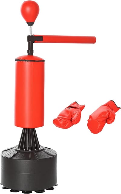 Staande bokszak met toebehoren voor bokstraining - Trainingstoestel 88 x 48 x 155-205 cm