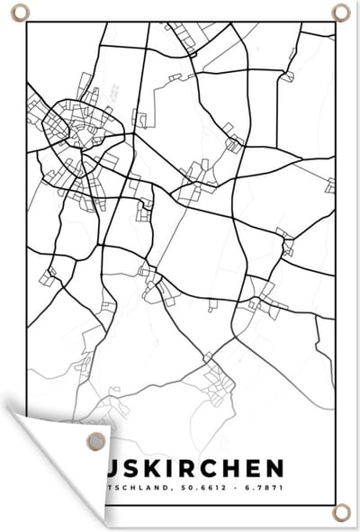Muurdecoratie Kaart - Stadskaart - Euskirchen - Plattegrond - 120x180 cm - Tuinposter - Tuindoek
