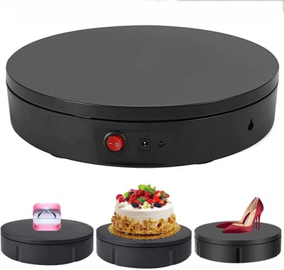 Elektrische Draaitafel - Draaibaar Platform - Product Presentatie - Afstandsbediening Inbegrepen - 30 cm Diameter - Zwart