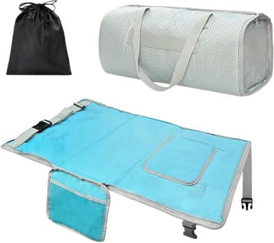 Peuter Vliegtuig Bed - Reis Slaapmat - Comfortabel Reizen - Opvouwbaar Organizer - 76cm Lengte - Blauw