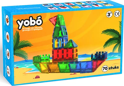 yobo Original Magnetic Tiles - 70 Stuks Magnetisch Bouwspeelgoed - BPA Vrij