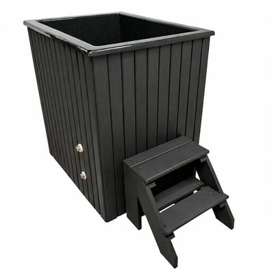 Horizon Cold Plunge – Gletsjer – Koudwaterbad / Ice Bath / Hot Tub Functie – Met Poolex Smart Chiller – 400 Liter Rechthoekig Ijsbad – Thermowood Afwerking – Premium Ijsbad Voor Koude Training – WiFi Bediening En Filter – Thuis & Commercieel Gebruik