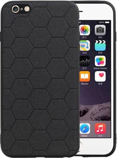 Hexagon Hard Case - Telefoonhoesje - Backcover Hoesje - achterkant hoesje - Geschikt voor iPhone 6 Plus / iPhone 6s Plus - Zwart