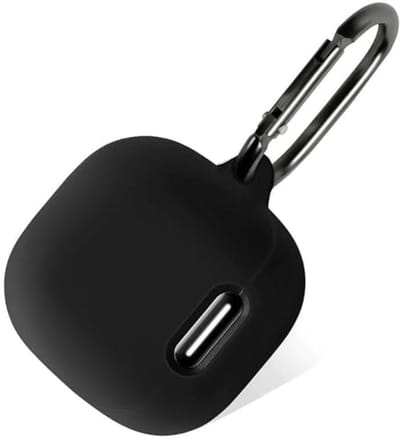 Siliconen hoes voor Soundcore Liberty 4 NC - Beschermhoes met karabijnhaak (zwart)