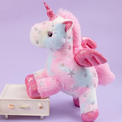 25cm Ster Eenhoorn Pluche Speelgoed Magisch Glitters Knuffeldier Zacht Schattig Cadeau voor Meisjes Kinderen Verjaardag 25cm roze