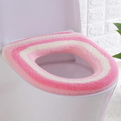 Toiletbrilovertrek - Toiletzittinghoes - Comfortabel Toilet - Zacht Warm Materiaal - 35 x 42 cm - Roze