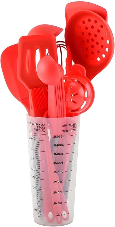 16-delige Keukenhulpmiddelen Set van Siliconen met Maatbeker en Plastic Keukenaccessoires voor Koken en Bakken