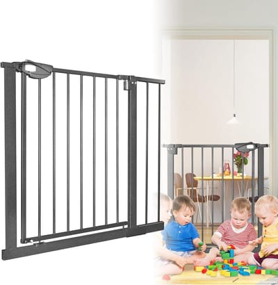Uittrekbaar traphek voor baby's en huisdieren - Veiligheid zonder boren, 85-95 cm, zwart