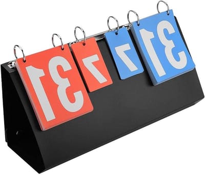 Allecto Plus - Draagbaar Scorebord met 4 cijfers voor verschillende sporten zoals tafeltennis, basketbal en volleybal. Maak je wedstrijden nog spannender met dit handige sportscorebord.