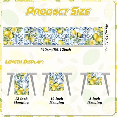 Dailygoods- Tafelloper Citroenen - Wasbaar - Linnen - Zomerse Decoratie - 40 x 140 cm - Bescherming tegen Vlekken - Tafelkleed