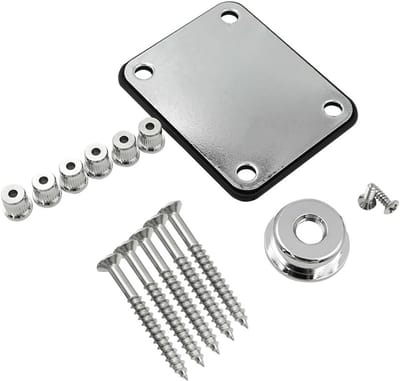 Guitar Neck Plate String Sleeves en Jackplate Hardware Set voor Telecaster Elektrische Gitaar Onderdelen - Chroom, Vervangingsaccessoires voor Gitaristen