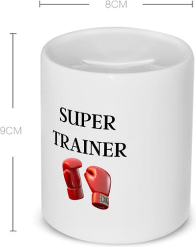 Akyol - super trainer Spaarpot - Sport - coach - boxing - trainer - geschenk - verjaardag - love gift - 350 ML inhoud