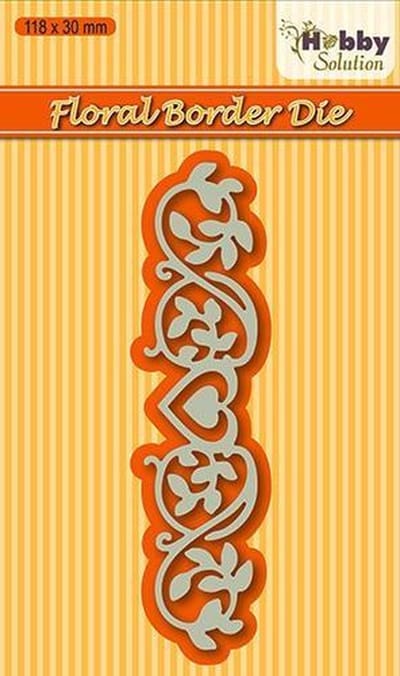 HSDJ001 Hobby solutions Die Cut floral 1 border - snijmal Nellie Snellen - florale rand met hart
