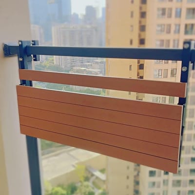 Balkon Tafel - Opvouwbare bijzettafel - Buiten Zitten - Opvouwbaar en Verstelbaar - N.v.t. - Zwart