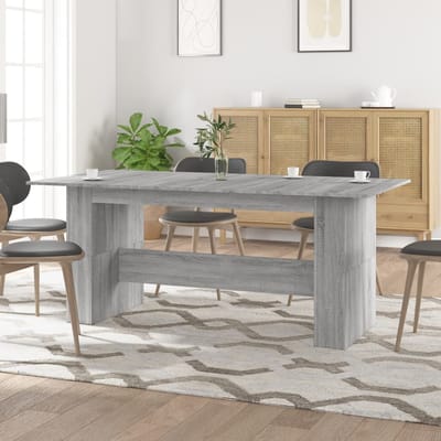 vidaXL - Eettafel - 180x90x76 - cm - bewerkt - hout - grijs - sonoma - eikenkleurig