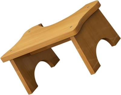 Houten Toilettrapje - Voetenbankje Krukje - Toilet Ondersteuning - Stabiele Houten Constructie - 39 x 20 x 17 cm - Houtkleur