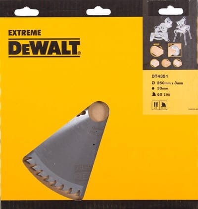 DeWalt Extreme Serie - Houtzagen Zaagblad - 250mm - 60 Tanden - Laser Gesneden