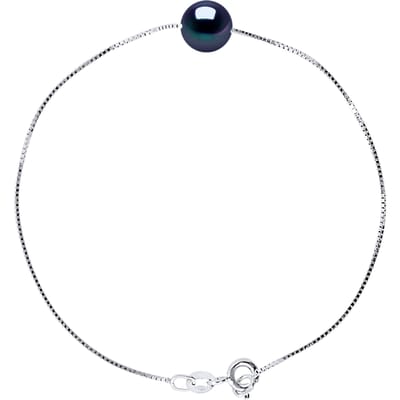 Armband Gekweekte Pearl Zoetwater 8-9mm Black Chain Venetian White Gold