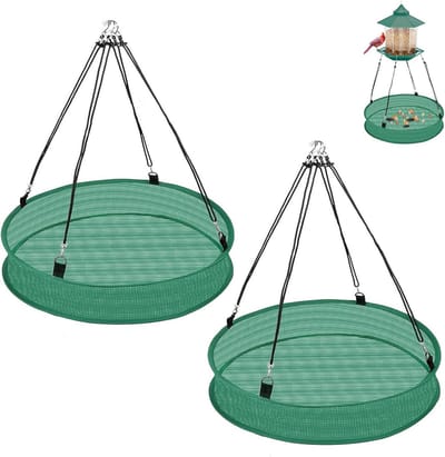2x 20 Inch Universele Opvangbak voor Vogelvoederhuisjes - Voorkomt Rommel Buiten