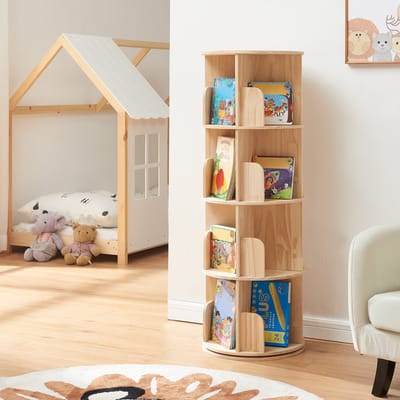 Kinderboekenkast Chasek 125xØ44 cm naturel [en.casa]