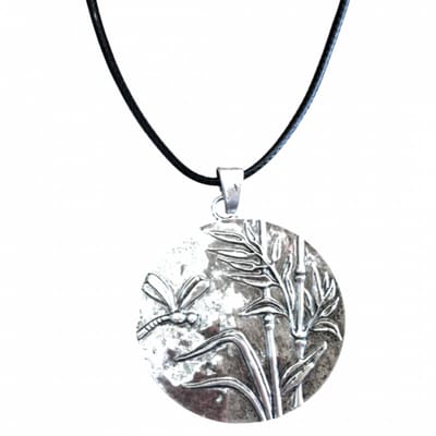 Lange ketting- Metaal- Libelle- knoop ketting Zwart - Charme Bijoux
