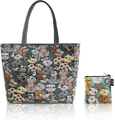 Dailygoods- Tote Bag 42 x 30 cm - Herbruikbare Shopper Bag - Met Rits - Binnenvak - Schoudertas - Katoenen Tas voor Dames