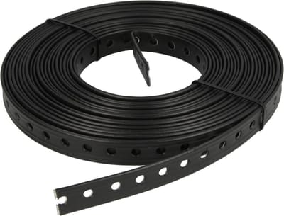 Montageband staal met kunststof coating zwart Ø 6,5 x 19 mm - 10 mtr.