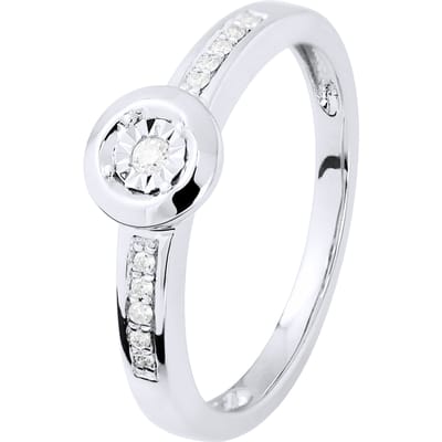 Diamond Solitaire ondersteund 0070 Cts Illusion 1 Ct wit goud