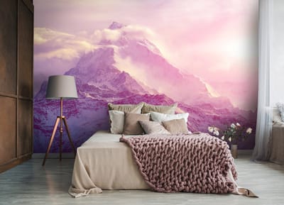 Fotobehang - Berg - Mist - Lucht - Vliesbehang - (254 x 184 cm)