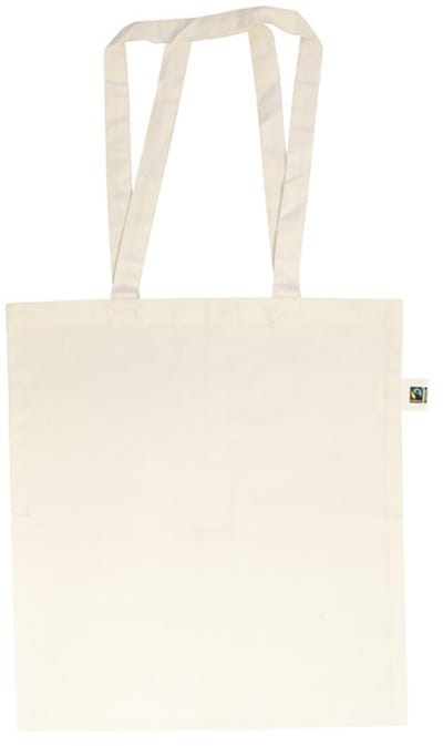 20 stuks Katoenen draagtas-Tote bag FAIRTRADE met lange hengsels, kleur Wit
