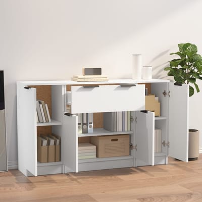 vidaXL - Dressoirs - 3 - st - bewerkt - hout - wit