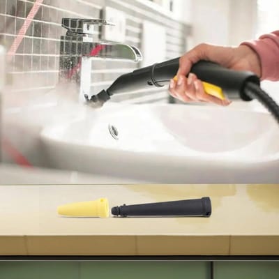 Stoomreiniger Mondstukken - Verlengde Tips - Moeilijke Plekken Reinigen - Hittebestendig ABS Materiaal - 2 Stuks - Geel