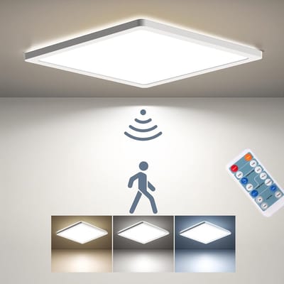 LED Plafondlamp met Bewegingssensor en Afstandsbediening - Dimbaar en Energiezuinig - Ideaal voor Badkamer, Hal, Trap en meer - 24W