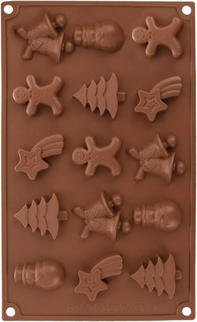 Koekjesvorm Silicone Oranje Kerst SILLINIE - Bakvorm voor Koekjes