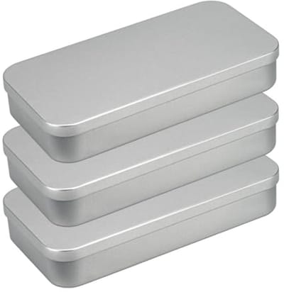 Metalen dozen met scharnierdeksel - Perfect voor opslag van kleine onderdelen en sieraden - 3 stuks