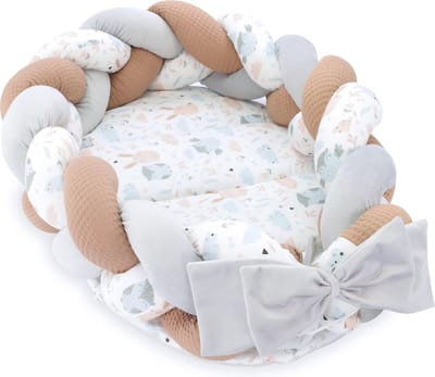 Pasgeboren Babynest 75 x 45 cm - Knuffelnest met Gevlochten Kussen - Tweedehands Babynest voor Babybed