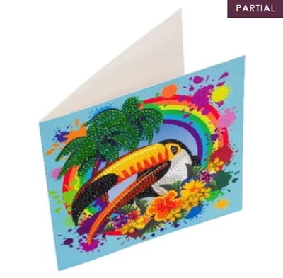 Crystal Card Kit | Diamond painting Rainbow Toucan