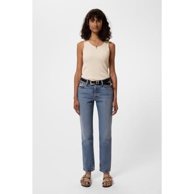 Nudie Jeans Shady Sadie Indigo Mid Blue Size: W24L30 | Straight Outlet | Dames | Blauw