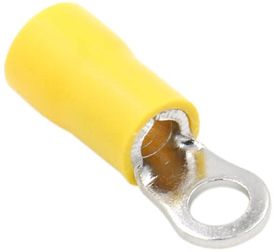 Dailygoody - Ring Terminal - Crimp Connectors - Perfect voor Elektrische Verbindingen - Geel - Vinyl Geïsoleerd - 100 Stuks